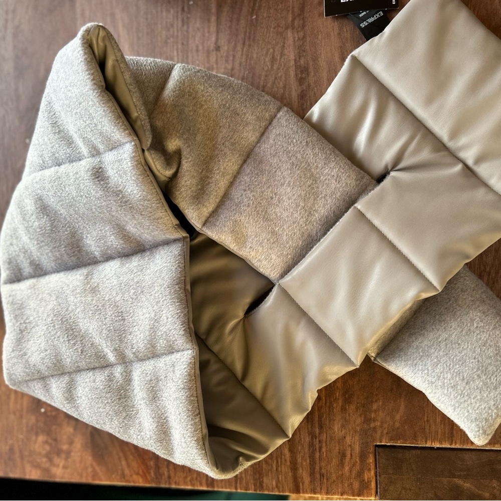 Gray Quilted Scarf